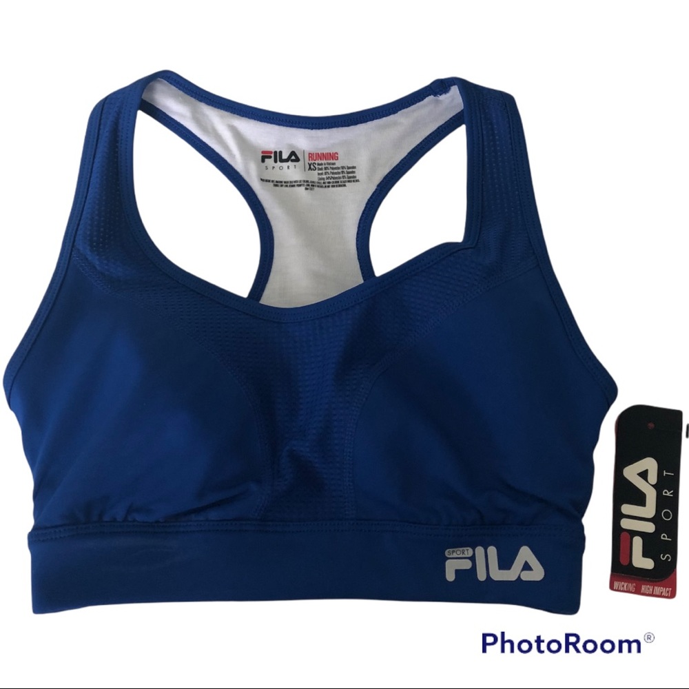 Fila NWT blue racer back sports bra running